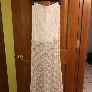 White lace maxi skirt